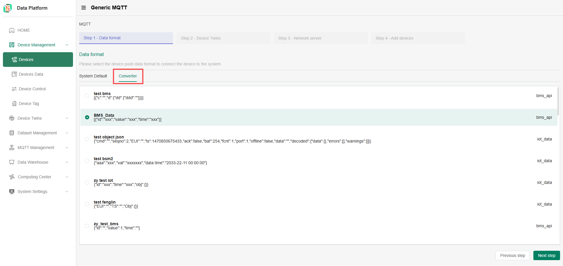 mqtt_dataFormat_converter